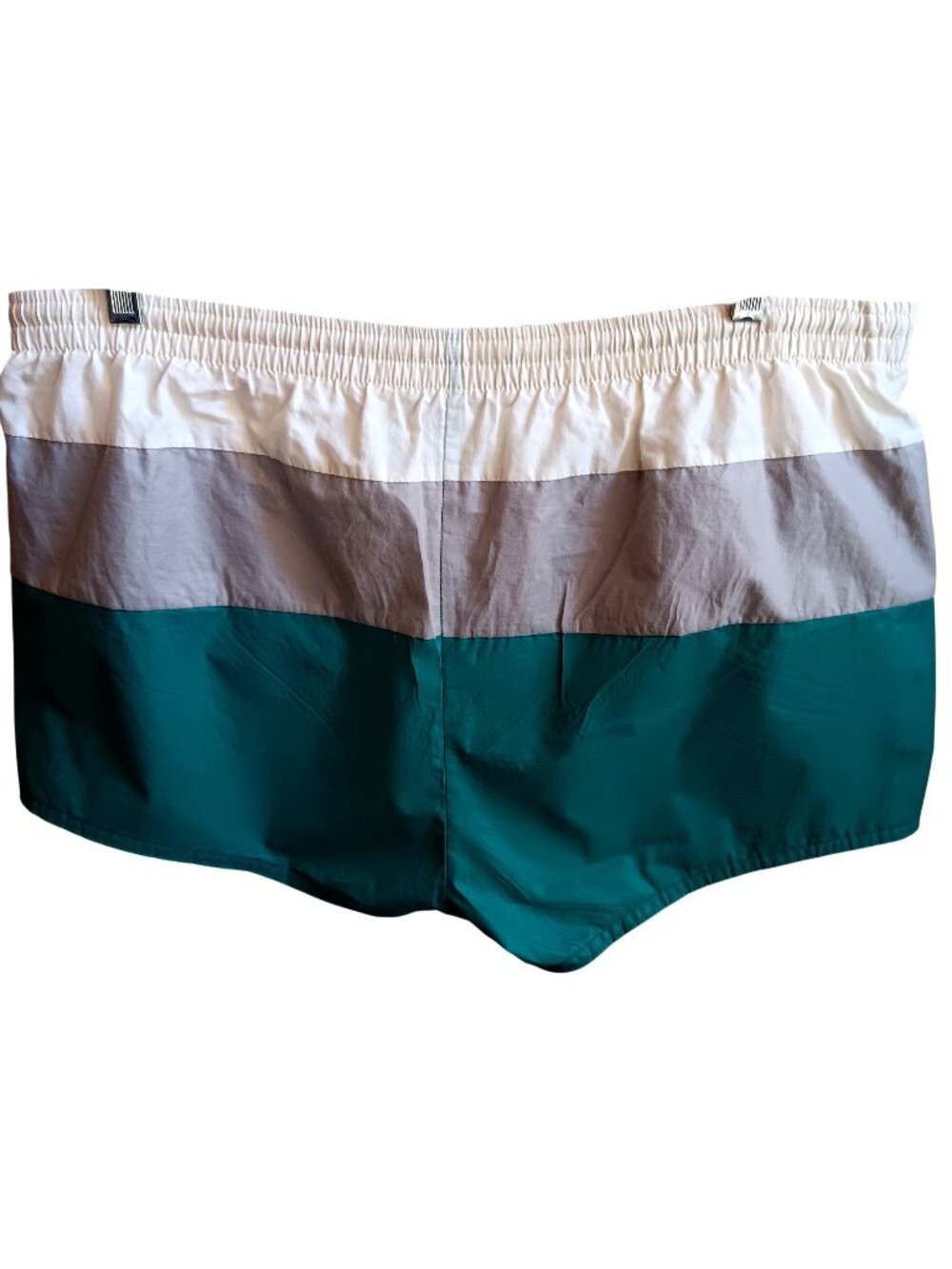 XL Vintage Mens Swim Trunks 1980s SERGIO VALENTE ColorBlock Board Shorts Beach